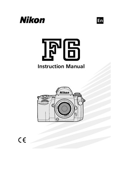 Nikon F6 Instruction Manual - cover page