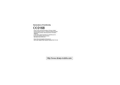 Sharp GX33 Phone User Manual - cover page