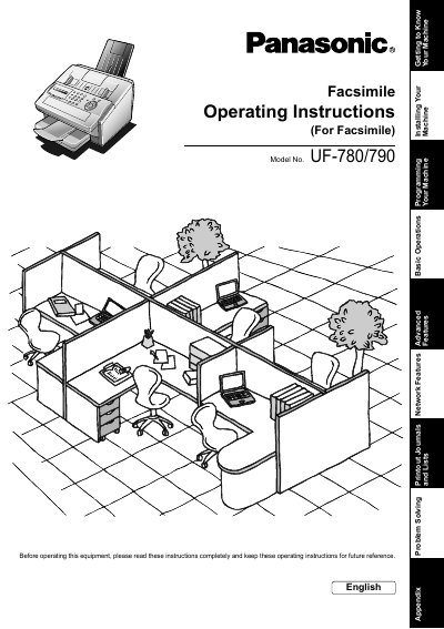 Panasonic UF780-FAX Manual - cover page