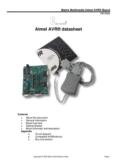 Matrix Multimedia EB19430 AVR Board User Manual - cover page