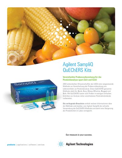 Agilent SampliQ QuEChERS Kits Product Brochure - cover page