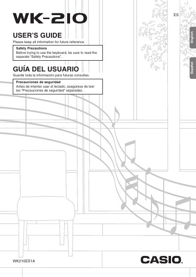 Casio WK-210 Digital Keyboard User's Guide - cover page