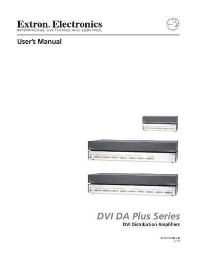 Extron DVI DA Plus Series User Manual - cover page