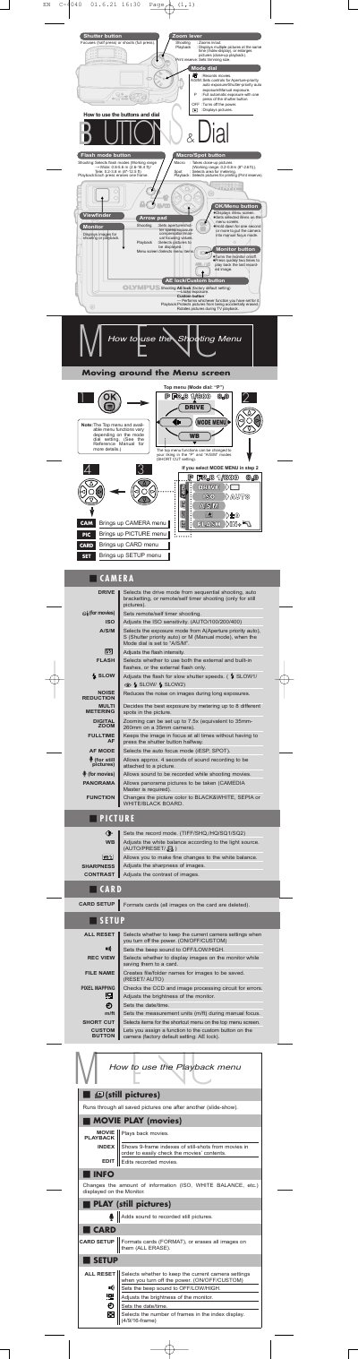Olympus C-4040 ZOOM Digital Camera User Manual - cover page